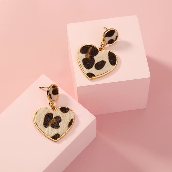 Heart Drop Earrings, Multicolor