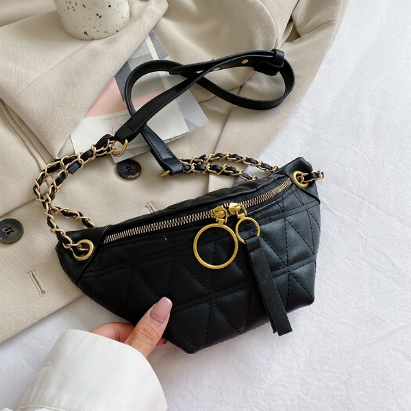 Quilted Fanny Pack, Black