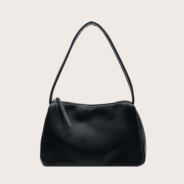 Solid Shoulder Bag, Black
