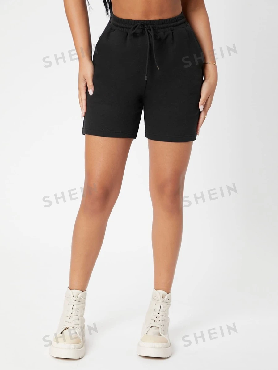 SHEIN PETITE Shorts deportivos de cintura con cordón