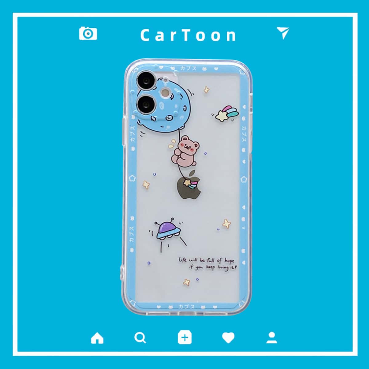 Cartoon Bear Phone Case, Blue 
Cartoon Bear Phone Case, Blue