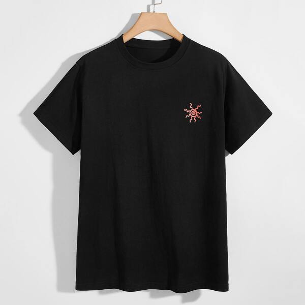 Men Graphic Print Tee, Black