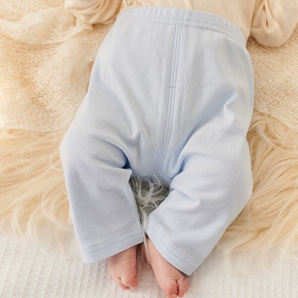 Newborn Baby Boy 1pc Solid Pants, Baby blue