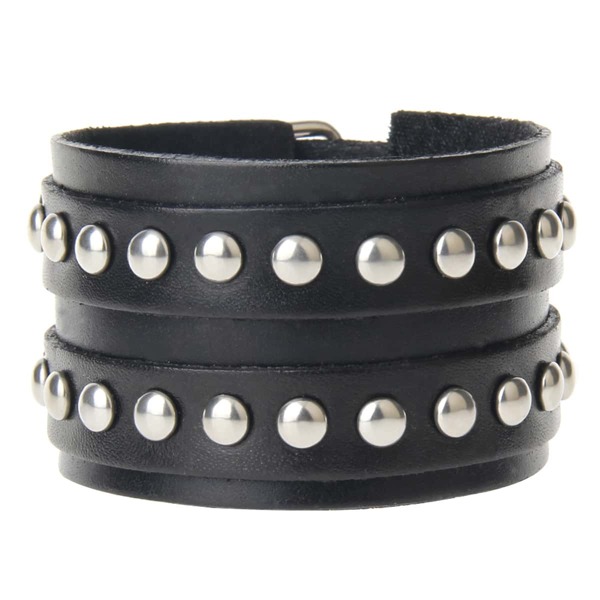 Men PU Leather Bracelet, Black