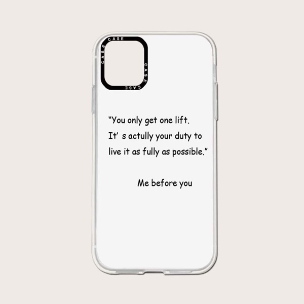 Slogan Graphic Phone Case, Clear