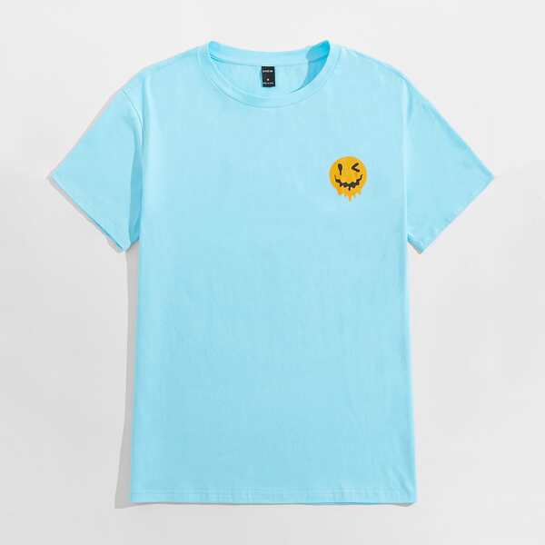 Men Figure Graphic Tee, Mint blue