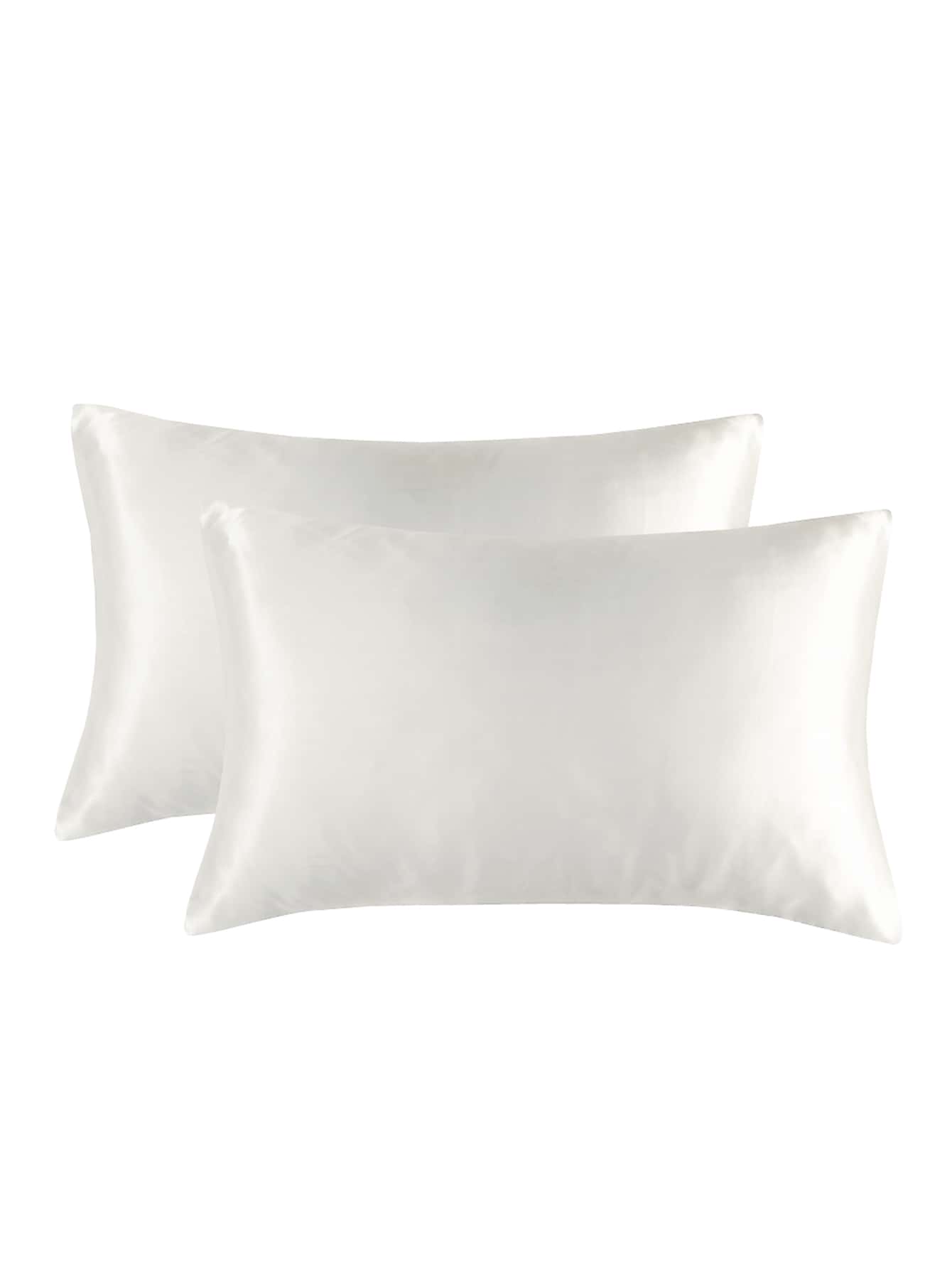 1pair Plain Satin Pillowcase Without Filler