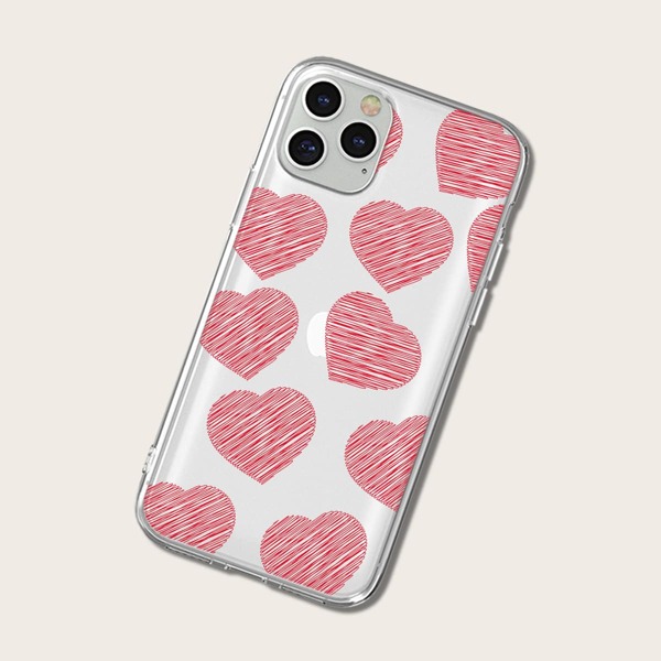Heart Pattern Phone Case, Red