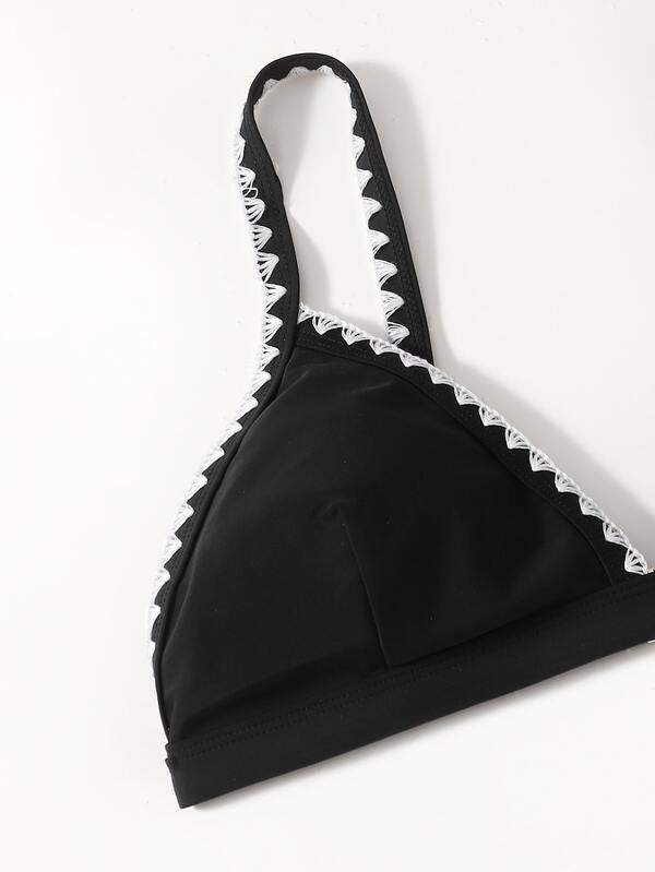 Whip Stitch Triangle Tie Side Bikini Swimsuit SHEIN USA