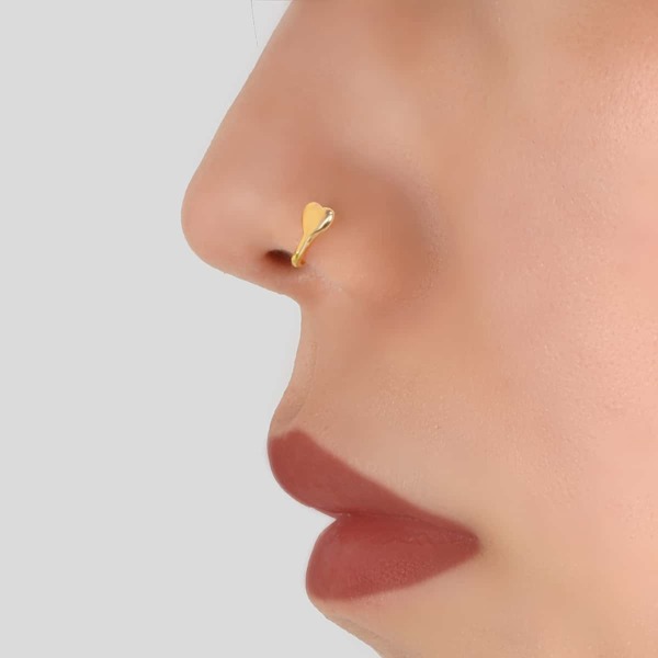 Heart Decor Nose Ring, Gold