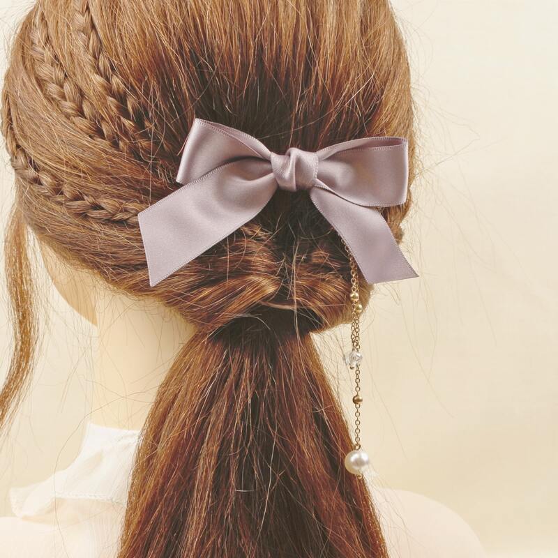 Bow Decor Hair Clip, Dusty pink 
Bow Decor Hair Clip, Dusty pink