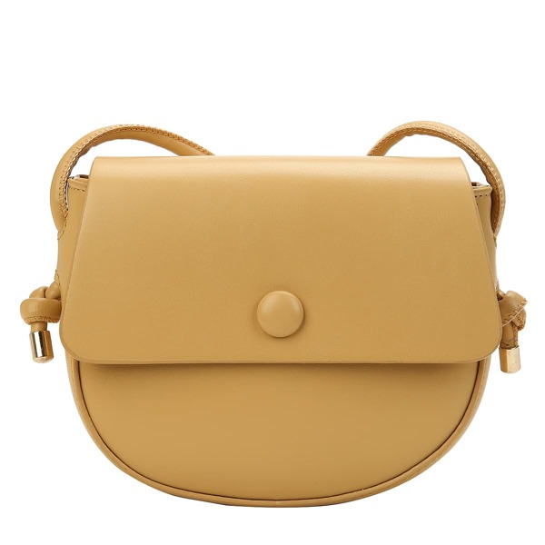 Minimalist Snap Boston Saddle Bag, Yellow