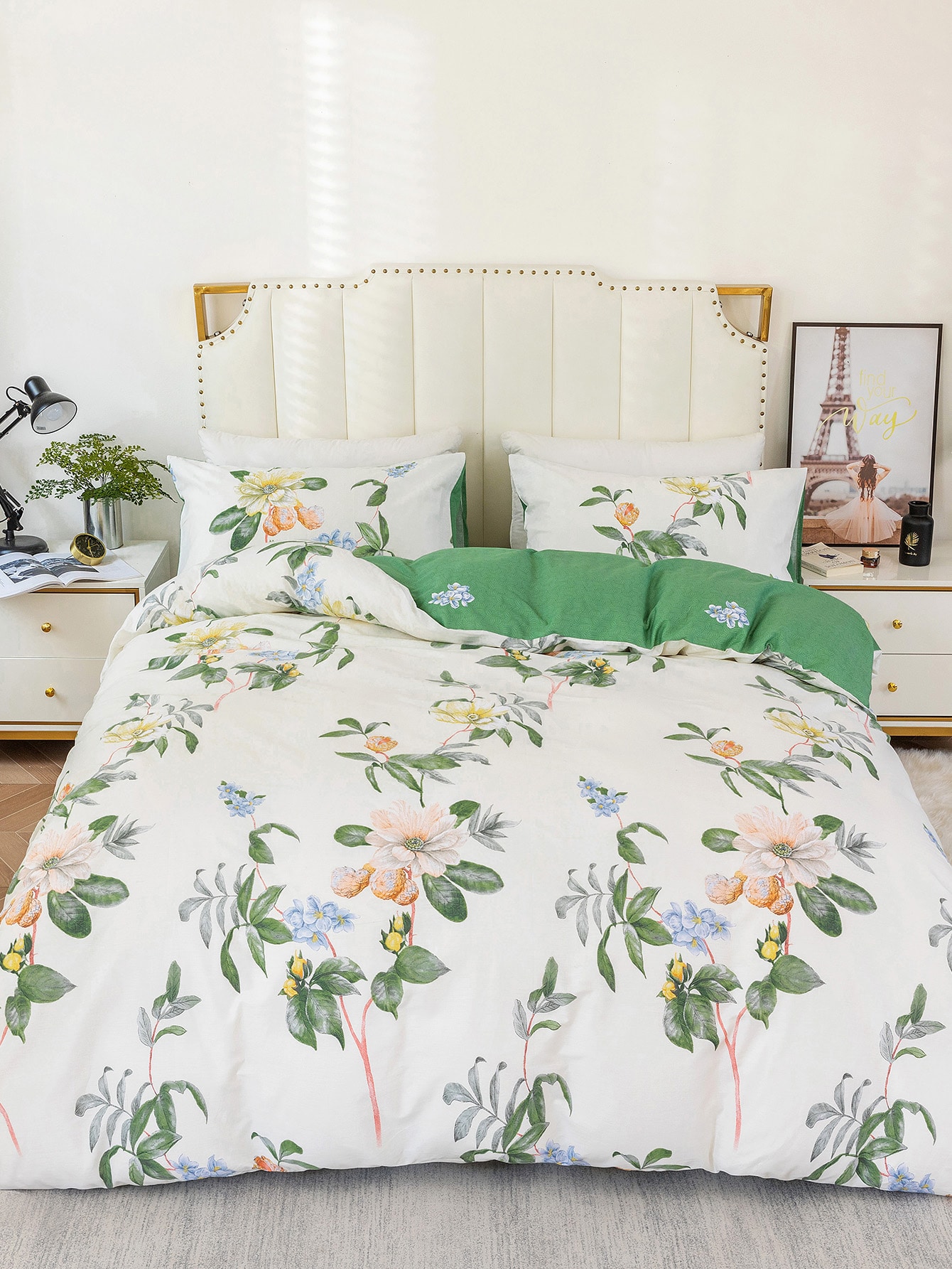 Flower Print Duvet Cover Set Without Filler