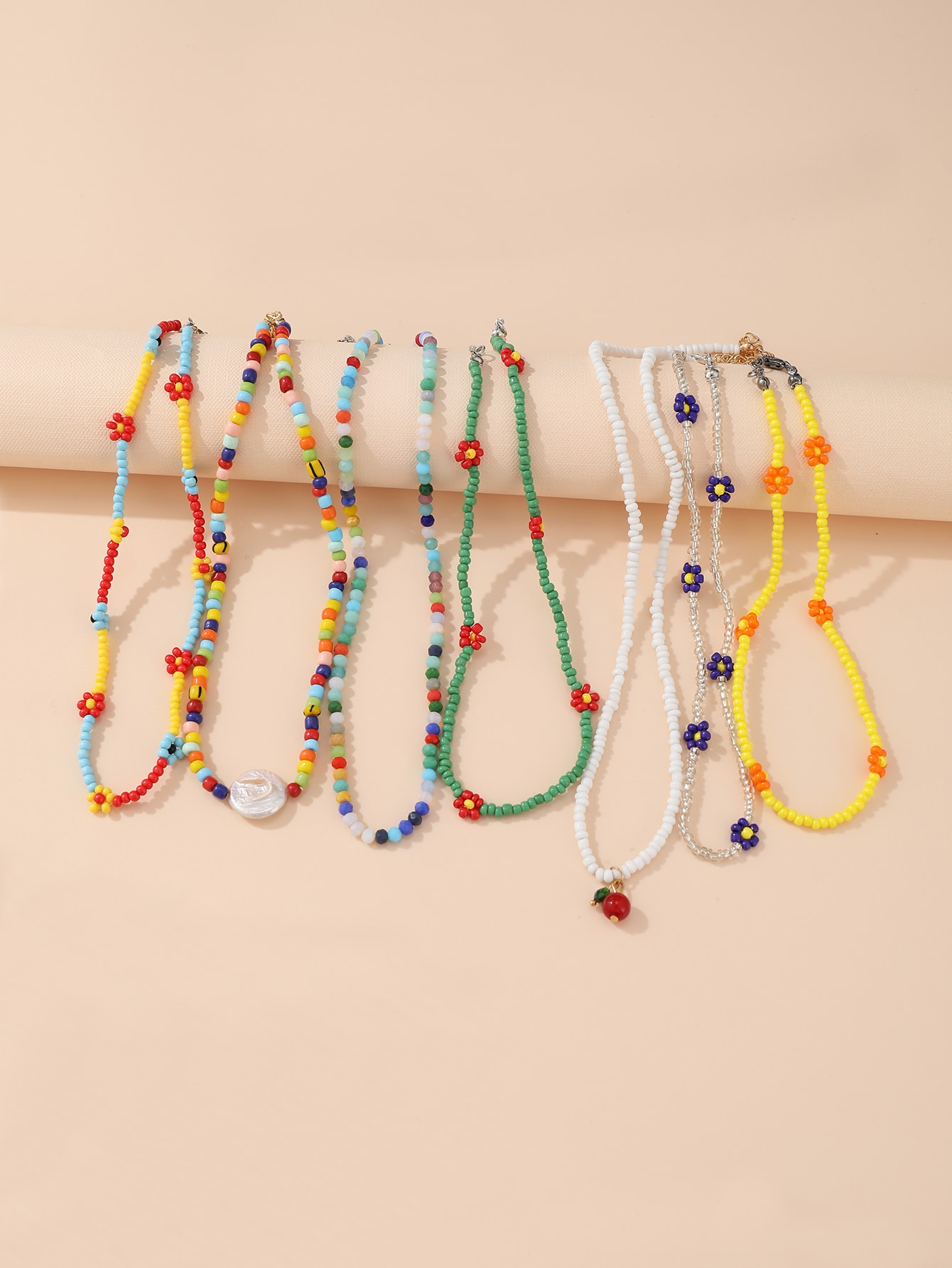 7pcs Simple Beaded Necklace