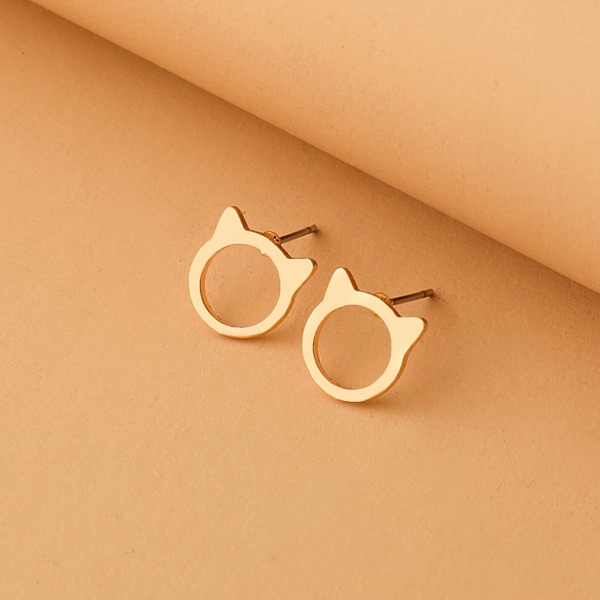 Cartoon Stud Earrings, Gold