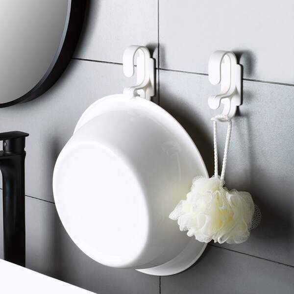 1pc Bathroom Wash Basin Hook, White