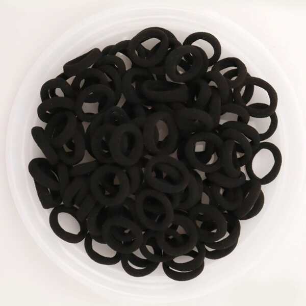 100pcs Baby Simple Hair Tie, Black