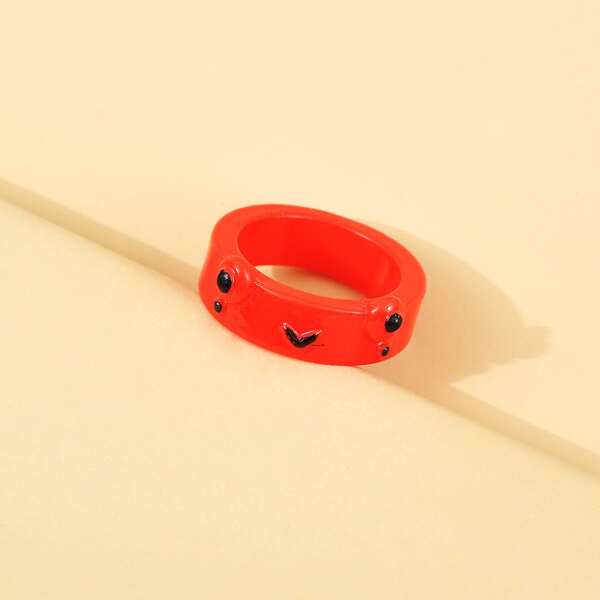 Cartoon Frog Design Ring, Red