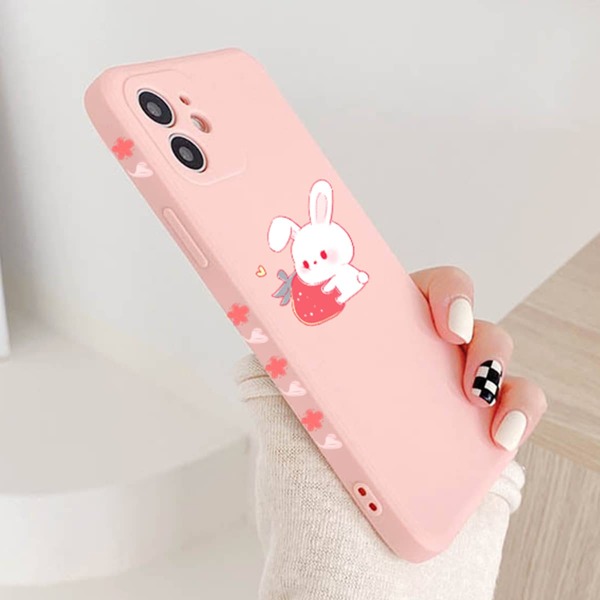 Cartoon Rabbit Phone Case, Pink