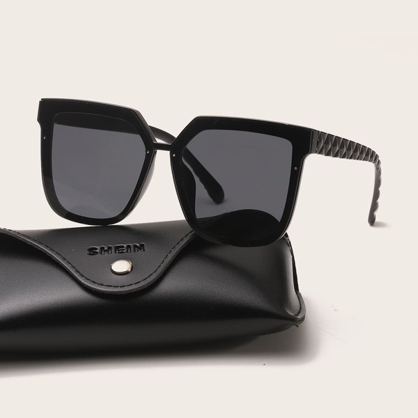 Men Oversized Frame Sunglasses, Black