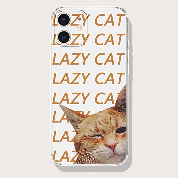 Lazy Cat Phone Case, Clear