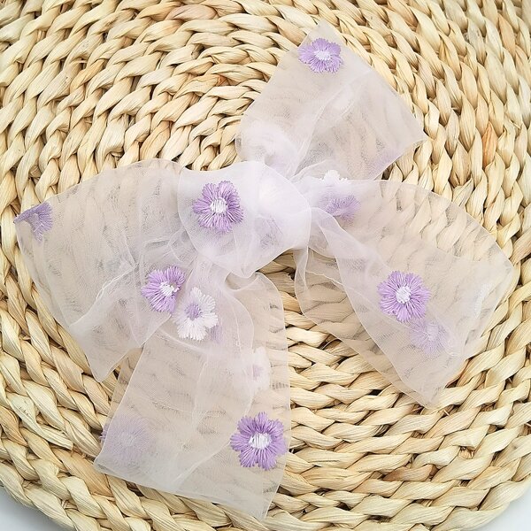 Bow Knot Hair Clip, Purple