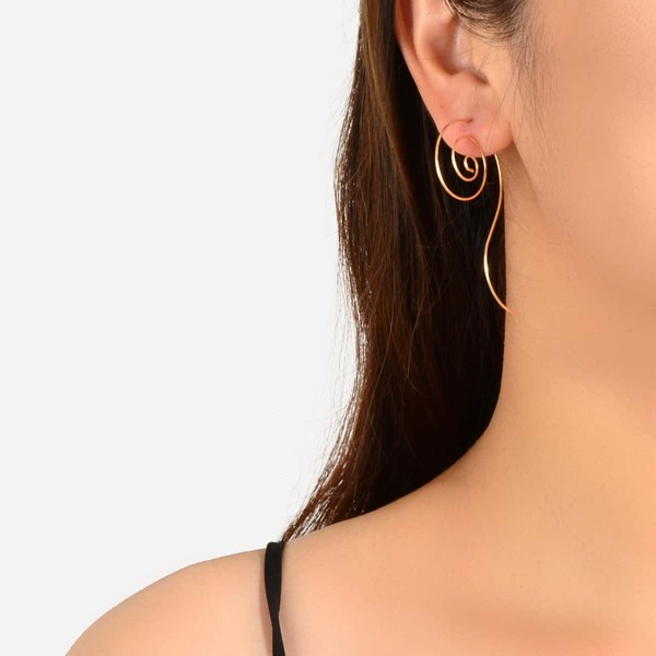 Solid Spiral Earrings, Gold