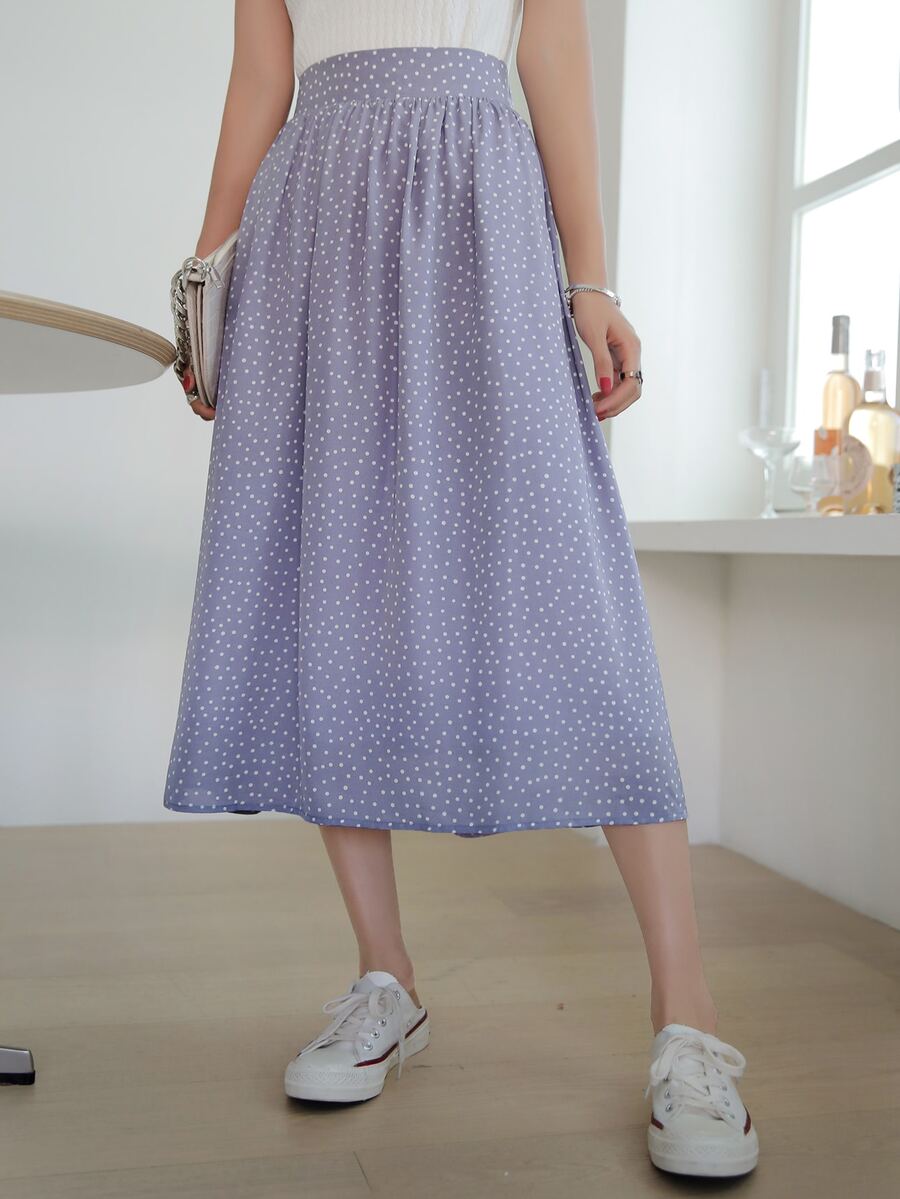 DAZY Polka Dot Longline Skirt