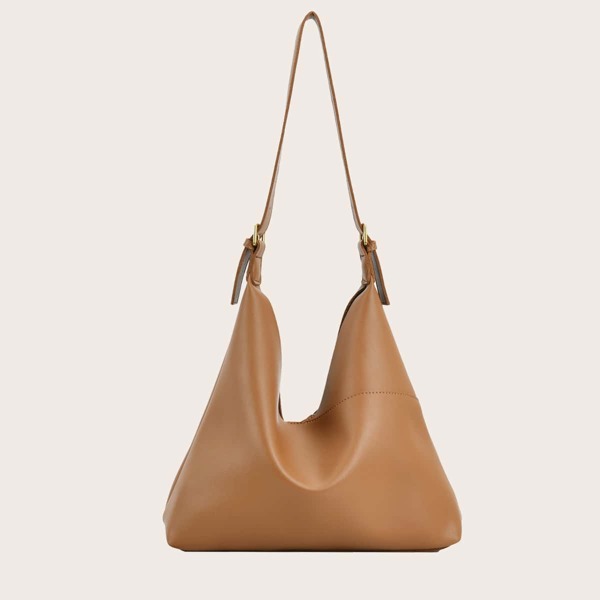 Minimalist Large Capacity Shoulder Bag, Brown