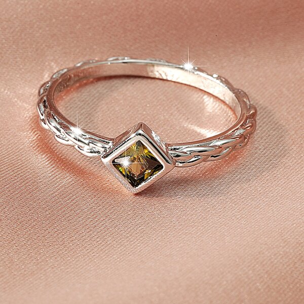Zircon Decor Ring, Silver