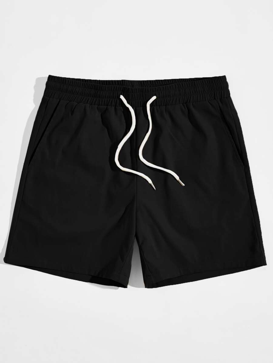 Manfinity VCAY Men Slant Pocket Drawstring Waist Solid Shorts
