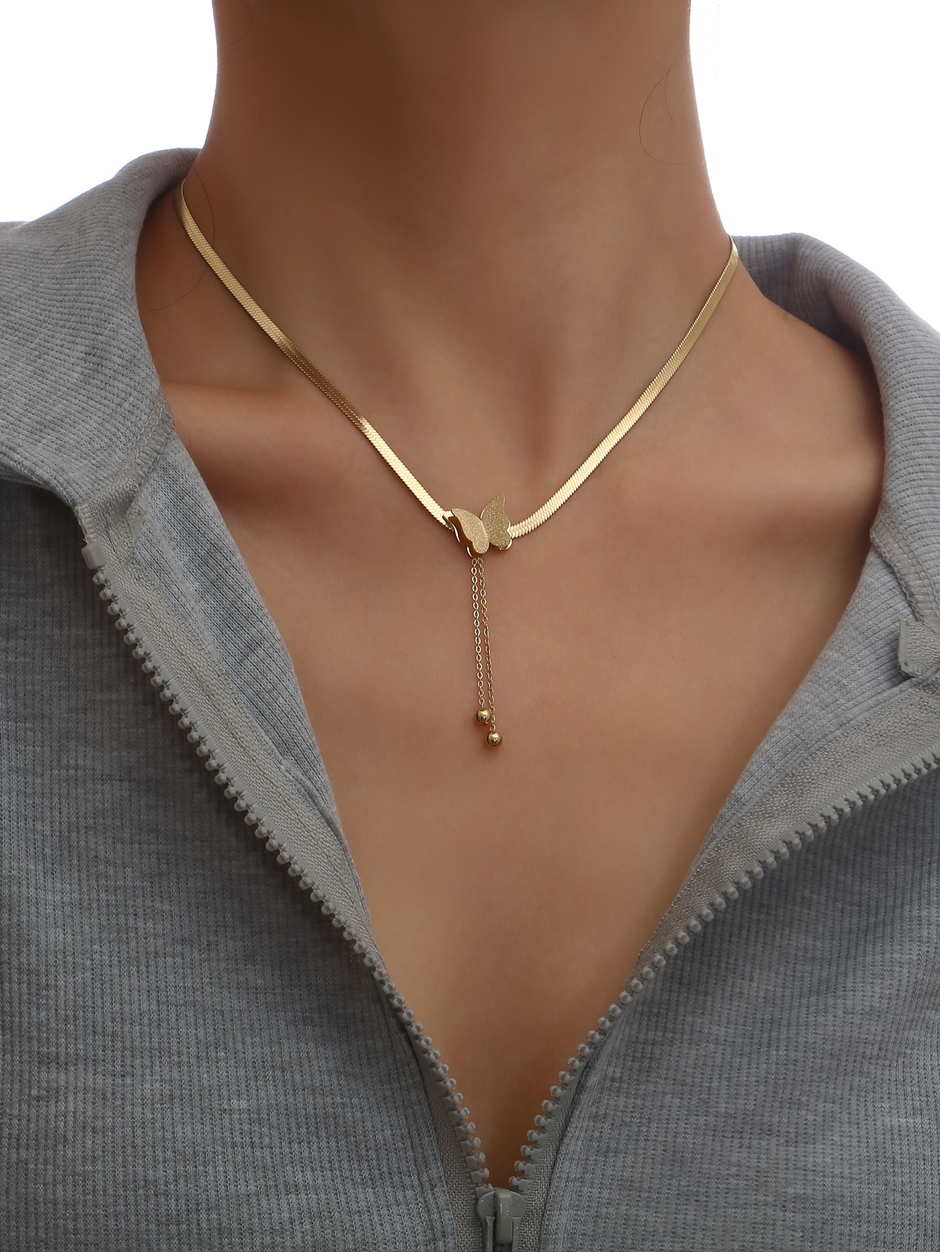 14K Gold Plated Butterfly Decor Necklace