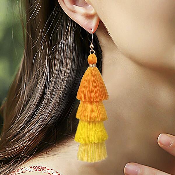 Tassel Drop Earrings, Multicolor