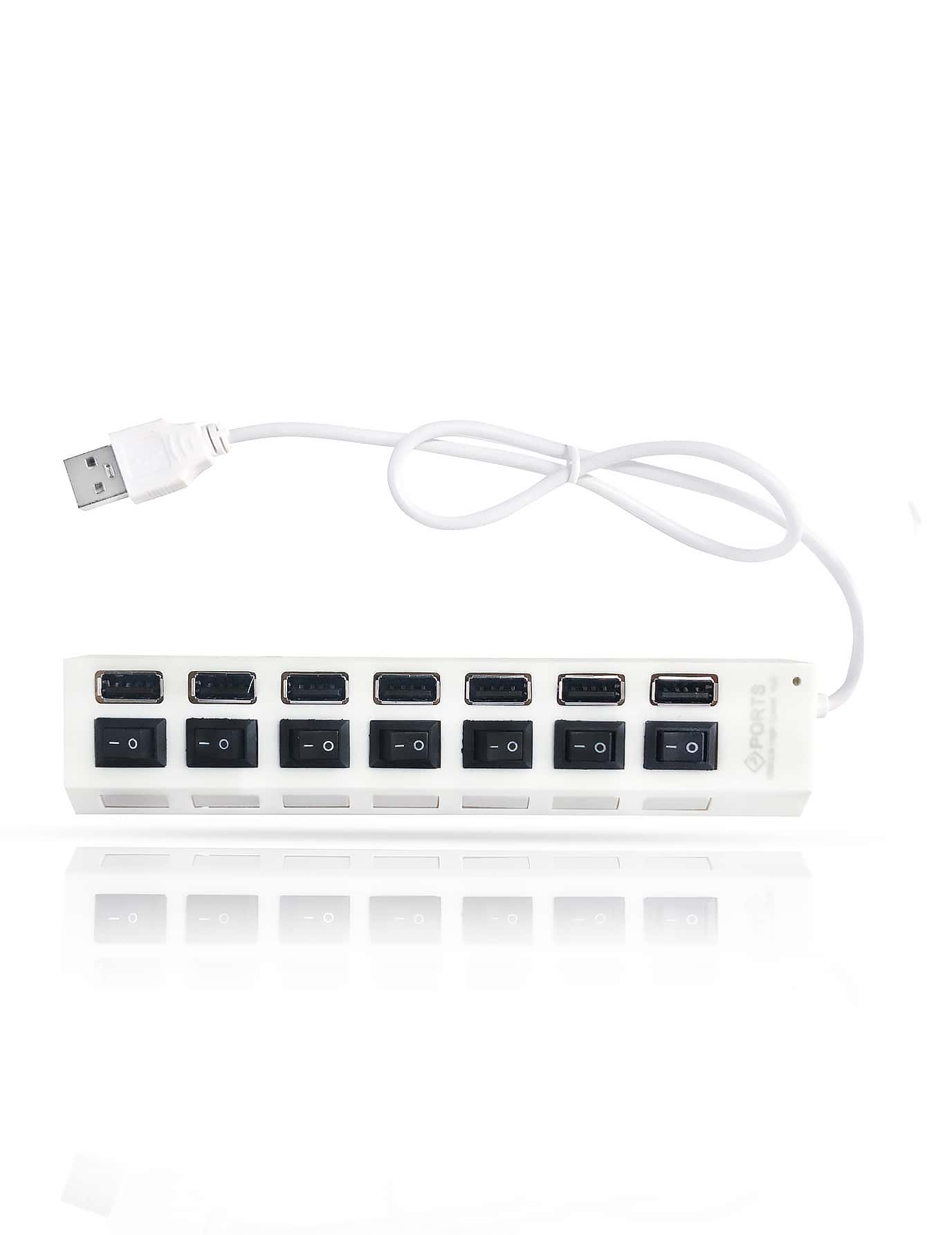 7 Port USB Splitter With Individual Switches