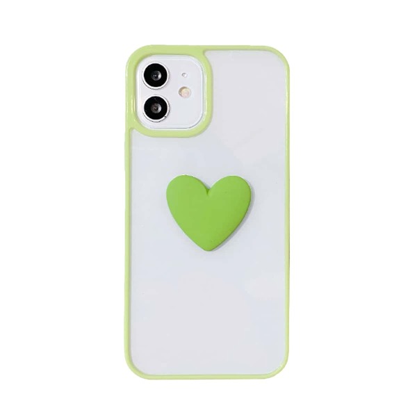 Чехол для телефона с сердечком 3D и контрастной рамкой, Зелёный 
Чехол для телефона с сердечком 3D и контрастной рамкой, Зелёный