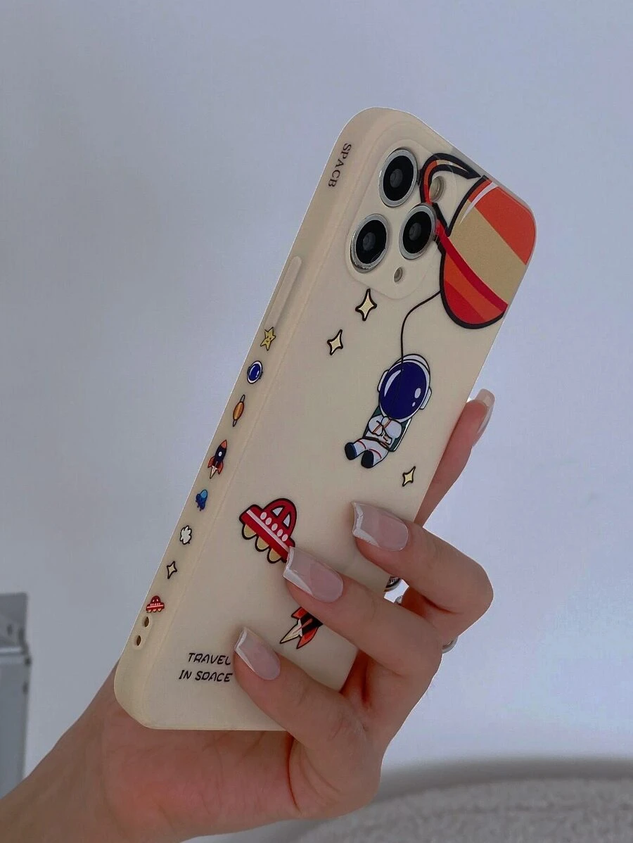 Handyetui mit Cartoon Astronaut Dekor