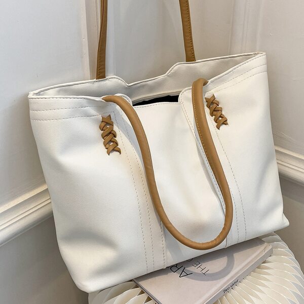 Stitch Detail Tote Bag, White