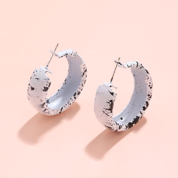 Simple Hoop Earrings, Black and white