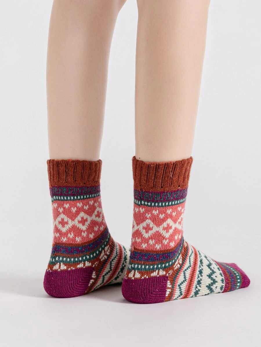 Calcetines de tripulación con estampado de chevron