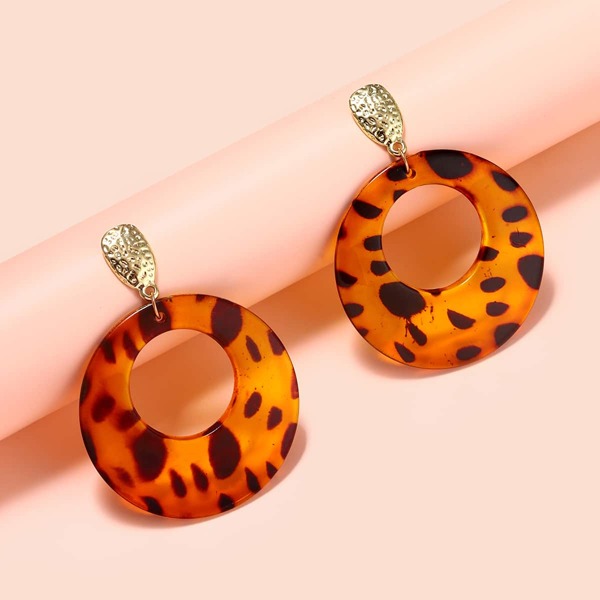 Round Drop Earrings, Multicolor