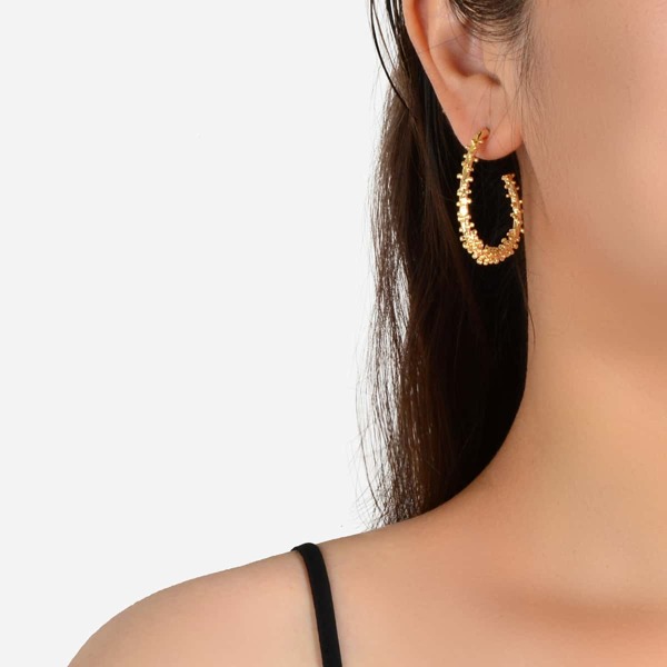 Thorn Design Hoop Earrings, Gold