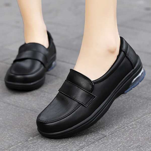 Air Cushion Design Slip On Shoes, Black