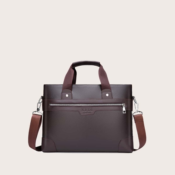 Men Minimalist Briefcase, Brown