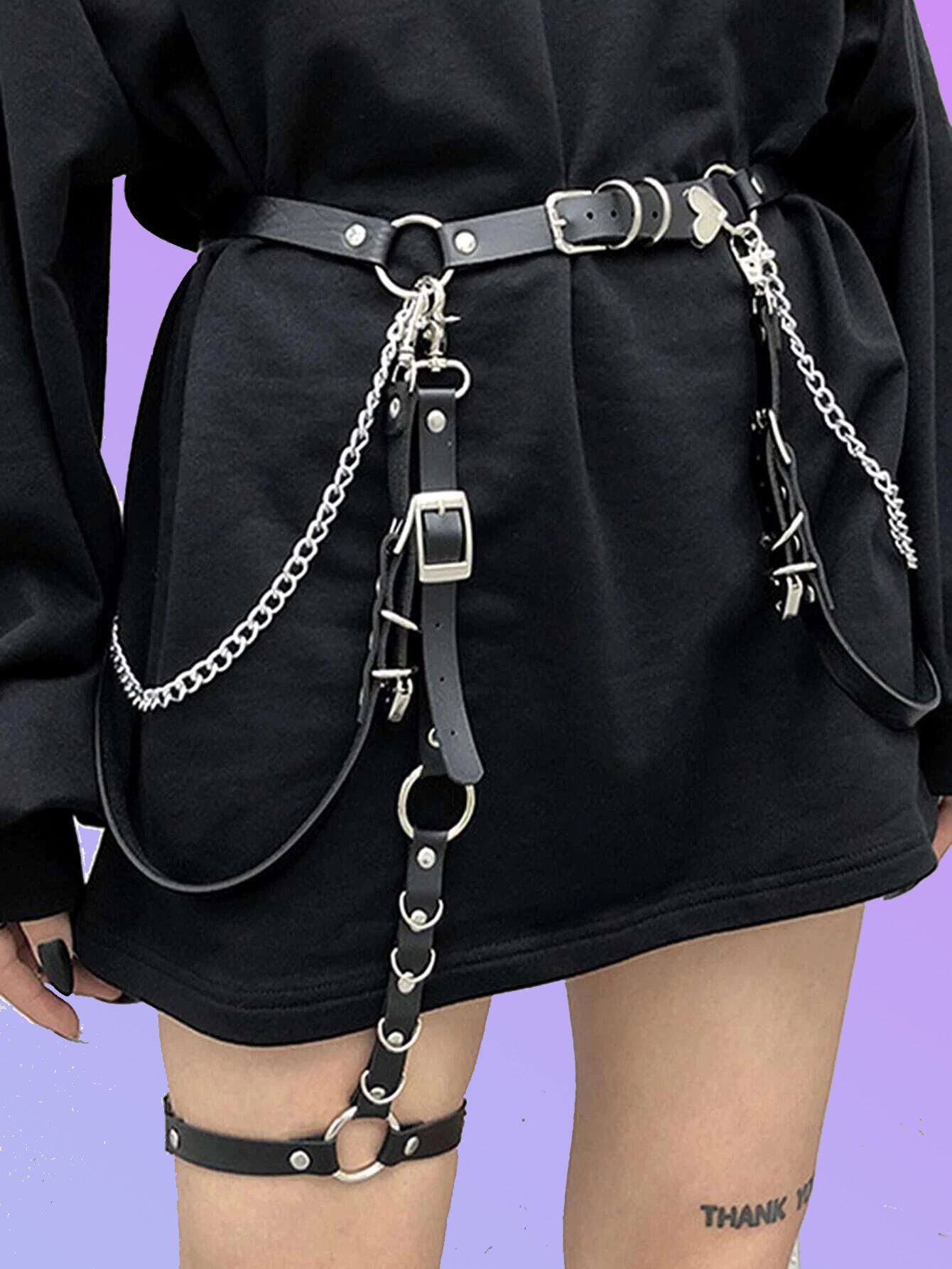 ROMWE Chain Decor Garter Belt