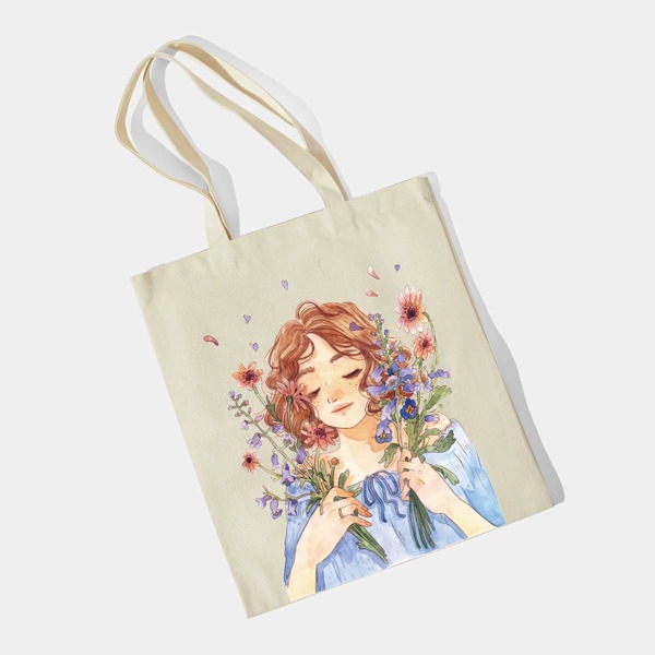 Figure Tote Bag, Beige