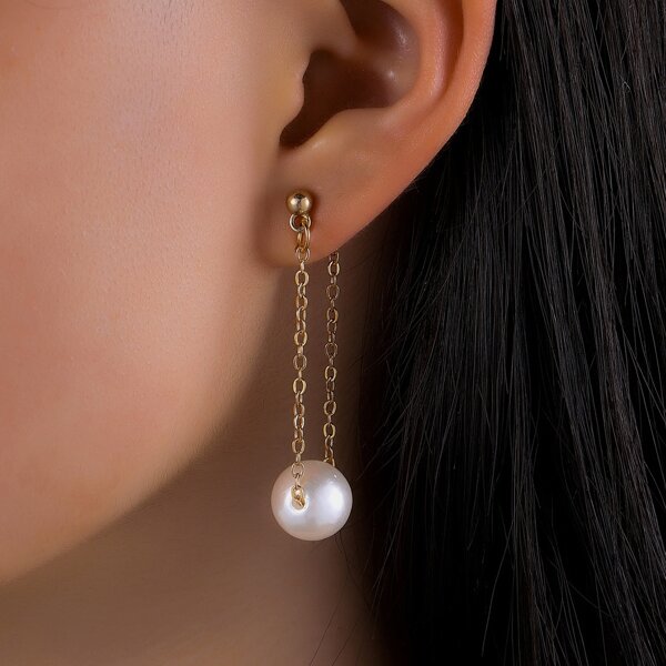 Faux Pearl Decor Drop Earrings, Multicolor
Faux Pearl Decor Drop Earrings, Multicolor