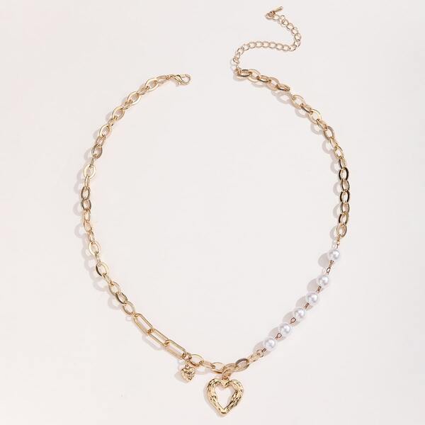Heart Charm Necklace, Gold