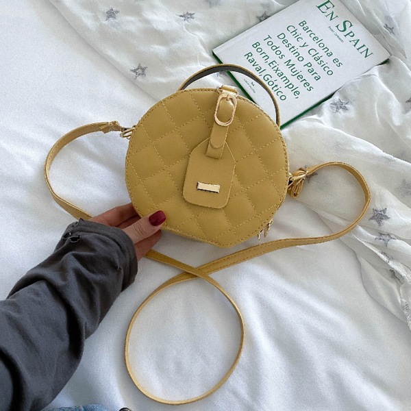 Minimalist Quilted Satchel Bag, Yellow
