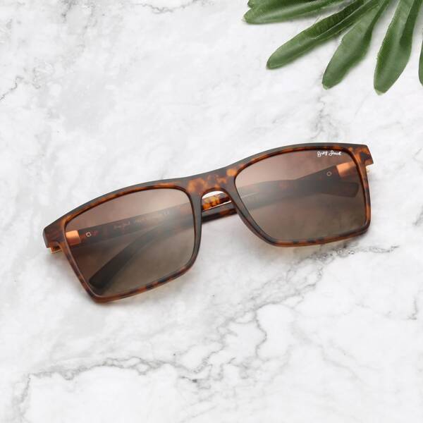 Men Tortoiseshell Frame Sunglasses, Ombre