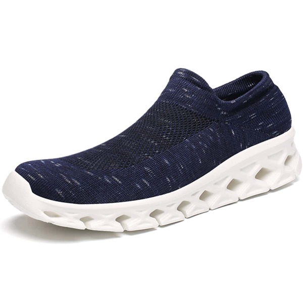 Minimalist Knit Slip On Sneakers, Blue